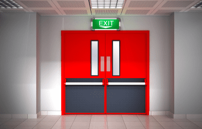 Fire-rated exit door